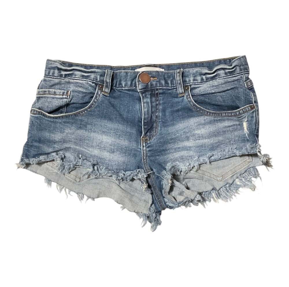 O'Neill Bowe Low Rise Distressed Cut-Off Denim Beach Shorts